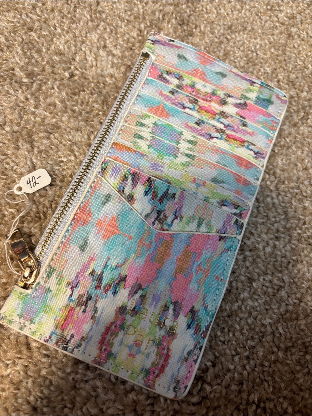 Multicolor Patterned Women’s Zip Card Wallet